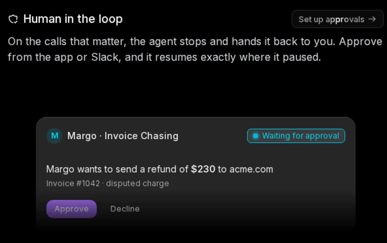 Rerun human-in-the-loop guardrail: an agent pauses and waits for approval before sending a $230 refund